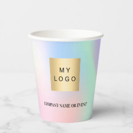 ホログラフィック企業のビジネスロゴqrコード 紙コップ