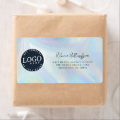 ホログラフィック会社ロゴモダンオフィスの住所 ラベル (インサイチュ)