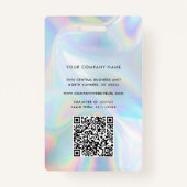ホログラフィック会社ロゴQRコード従業員フォトID バッジ (裏面)