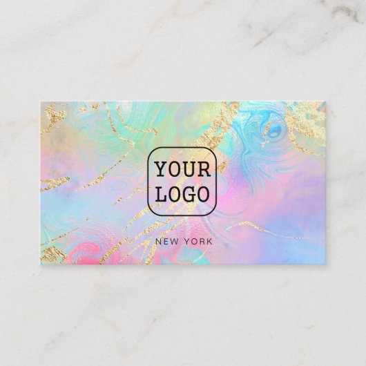 ホログラフィック効果に対するフェイク独自のロゴ 名刺 (正面)
