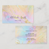 ホログラフィック効果に対する模擬フェイク金ゴールドグリッター 名刺 (正面/裏面)