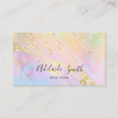 ホログラフィック効果に対する模擬フェイク金ゴールドグリッター 名刺 (正面)