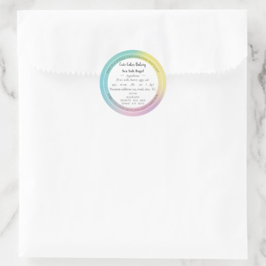 ホログラフィック勾配コテージ食品法ステッカー ラウンドシール (バッグ)