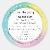 ホログラフィック勾配コテージ食品法ステッカー ラウンドシール (正面)