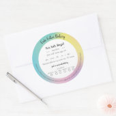 ホログラフィック勾配コテージ食品法ステッカー ラウンドシール (封筒)