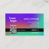 ホログラフィック勾配スキャンによる接モダン続はっきりした 名刺 (裏面)