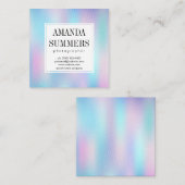ホログラフィック勾配背景 スクエア名刺 (正面/裏面)