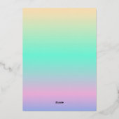 ホログラフィック勾配銀箔フレ結婚ーム 箔招待状 (裏面)