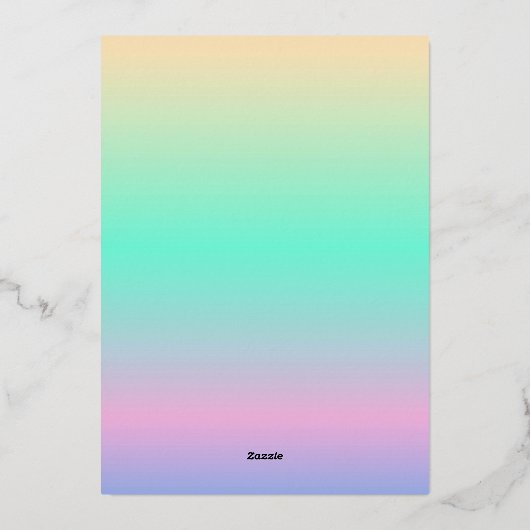 ホログラフィック勾配銀箔フレ結婚ーム 箔招待状 (裏面)