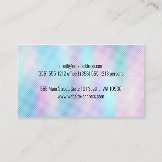 ホログラフィック勾配 |メイクアップアクセサリ 名刺 (裏面)