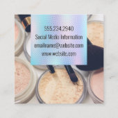 ホログラフィック勾配 |化粧パレットとブラシ スクエア名刺 (裏面)