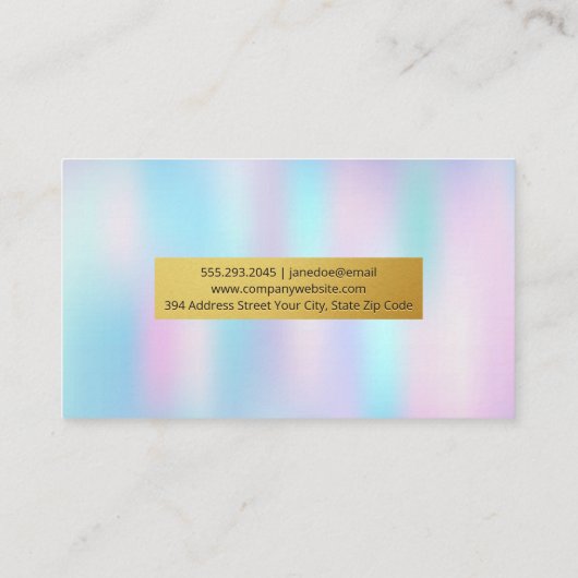 ホログラフィック勾配 名刺 (裏面)