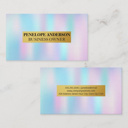 ホログラフィック勾配 名刺 (正面/裏面)