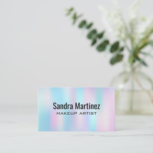 ホログラフィック勾配 名刺 (スタンド正面)