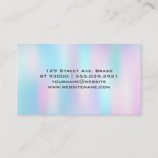 ホログラフィック勾配 名刺 (裏面)
