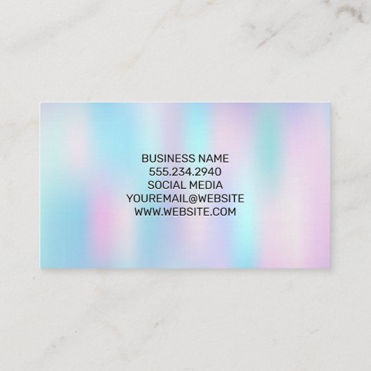 ホログラフィック勾配 名刺 (裏面)