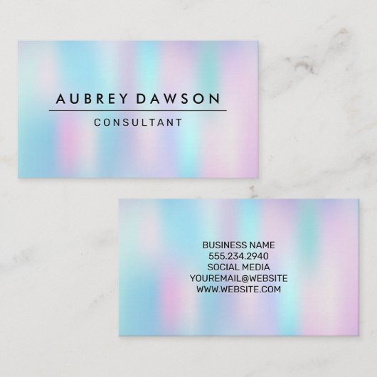 ホログラフィック勾配 名刺 (正面/裏面)