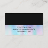 ホログラフィック勾配 | 黒のカラーブロック 名刺 (裏面)