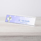 ホログラフィック医療用3Dカデュース白十字 デスクネームプレート (正面)