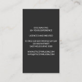 ホログラフィック及び木炭ポープリントドッグトリマー 名刺 (裏面)