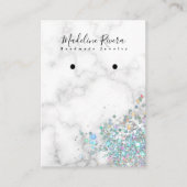 ホログラフィック大理石ホワイトイヤリングディスプレイカード コーリングカード (正面)