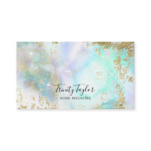 ホログラフィック大理石レインボークフェイクラウドと金ゴールドリーフ