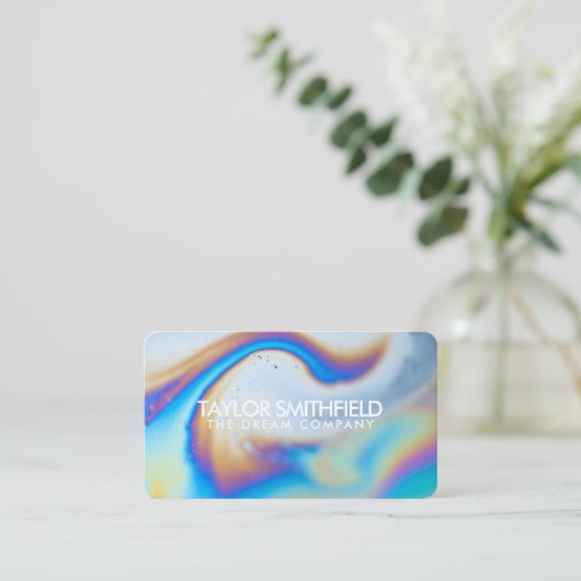 ホログラフィック大理石 名刺 (スタンド正面)