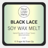 ホログラフィック大豆ワックス溶融製品ラベル スクエアシール (正面)