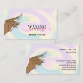 ホログラフィック女性ハンドワックス脱毛ワックスブシン 名刺 (正面/裏面)