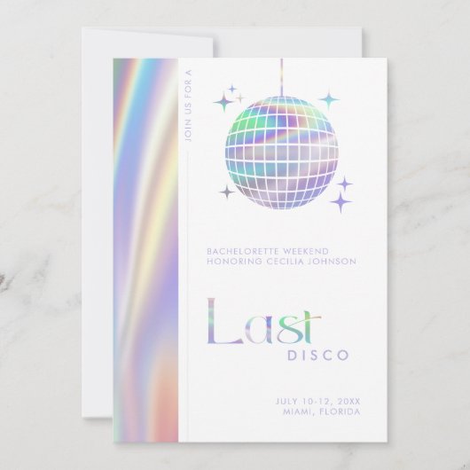 ホログラフィック宇宙最後のディスコバチェロレッテ週末 招待状 (正面)