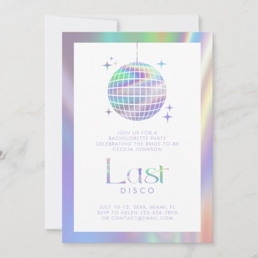 ホログラフィック宇宙最後のディスコバチェロレッテ 招待状 (正面)
