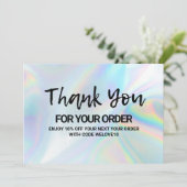 ホログラフィック小規模企業のディスカウントメディア挿入 サンキューカード (スタンド正面)