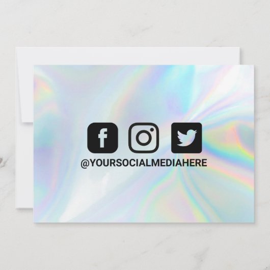 ホログラフィック小規模企業のディスカウントメディア挿入 サンキューカード (裏面)