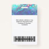 ホログラフィック従業員の写真、バーコード、ロゴ、名前 バッジ (裏面)