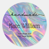 ホログラフィック手作り差出人住所 ラウンドシール (正面)