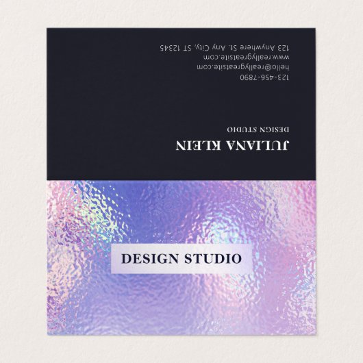 ホログラフィック折り畳み名刺 名刺 (外部フラット)