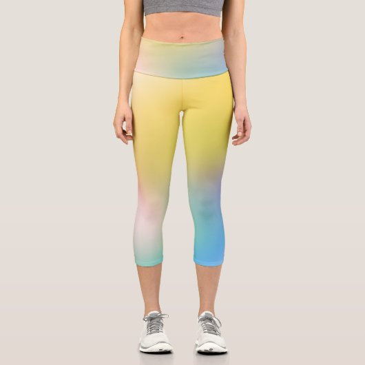 ホログラフィック抽象芸術カプリレギンス カプリレギンス (正面)