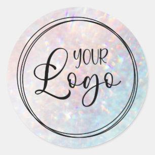 ホログラフィック抽象芸術クォーぼやけツロゴ ラウンドシール