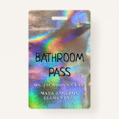 ホログラフィック新学期カラーバスルーム通過 バッジ (裏面)