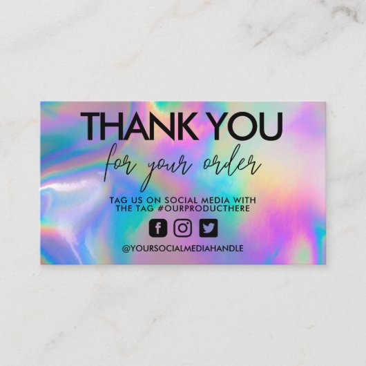 ホログラフィック書道ありがとう名刺 名刺 (正面)