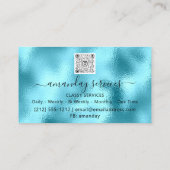 ホログラフィック海金ゴールド紙吹雪ブティックショップQR 名刺 (裏面)