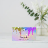 ホログラフィック滴下グリッター化粧美容師 名刺 (スタンド正面)