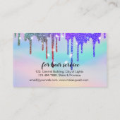 ホログラフィック滴下グリッター化粧美容師 名刺 (裏面)