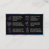 ホログラフィック爪、 ネイルアフターケアカード 名刺 (裏面)