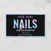 ホログラフィック爪、 ネイルアフターケアカード 名刺 (正面)