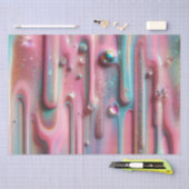 ホログラフィック真珠光沢性点滴 薄葉紙 (クラフト)