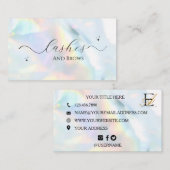 ホログラフィック箔パステルカラーレトロトレンディー 名刺 (正面/裏面)