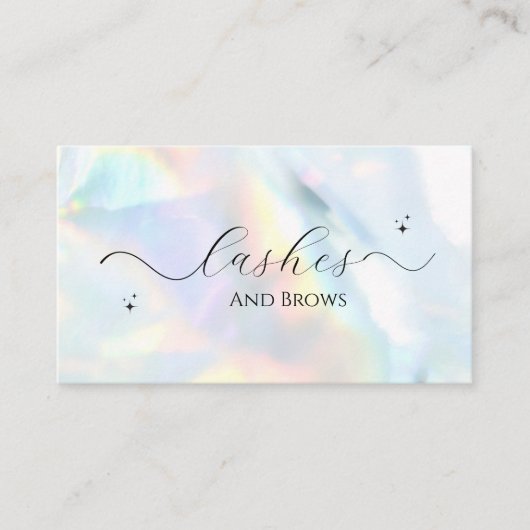 ホログラフィック箔パステルカラーレトロトレンディー 名刺 (正面)