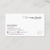 ホログラフィック結晶マッサージセラピスト密 名刺 (裏面)