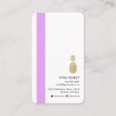ホログラフィック結晶金ゴールドパシンプルイナップモダンル 名刺 (正面)